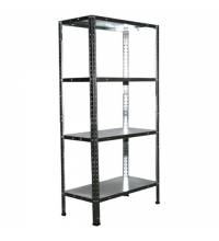 Стеллаж металл BOOMHOUSE (БУМХАУС) в1200*ш600*г300мм, 4 полки, нагрузка на стеллаж до 120 кг, серебристый, 291417